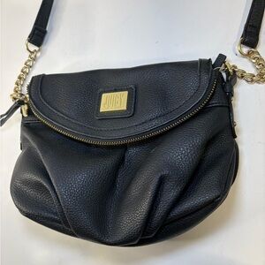 Juicy Couture Black Handbag Shoulder Bag W/ Crown Print Soft & Easy To Carry